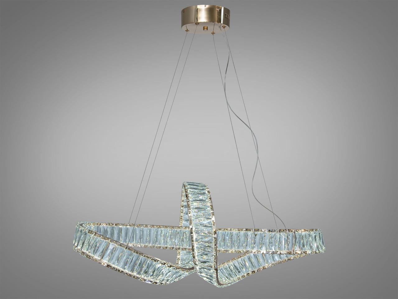 Люстра светодиодная-подвес для гостиной Мебиус 549/800G хрусталь с пультом Золотой (2900157209)