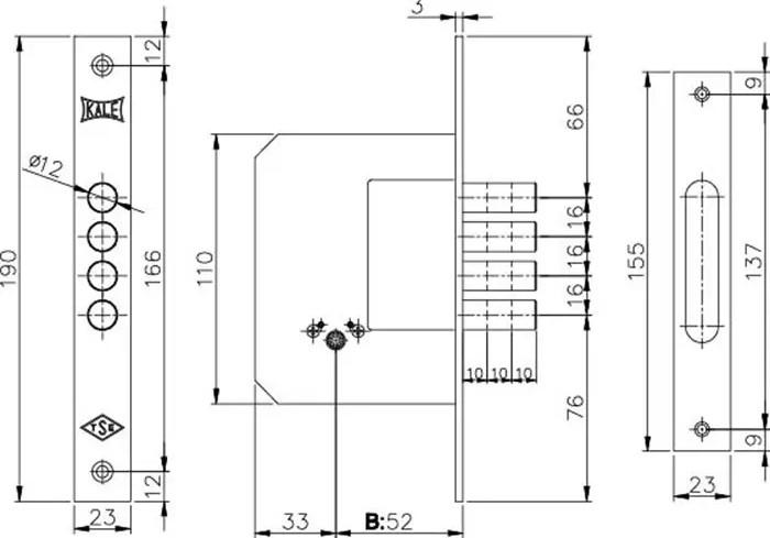 Замок 189 4MF 5 ключей 4 ригеля никель (1-30156) - фото 2