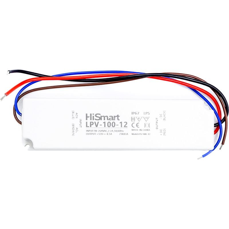 Блок живлення HiSmart 12V 8,5A 100W IP67