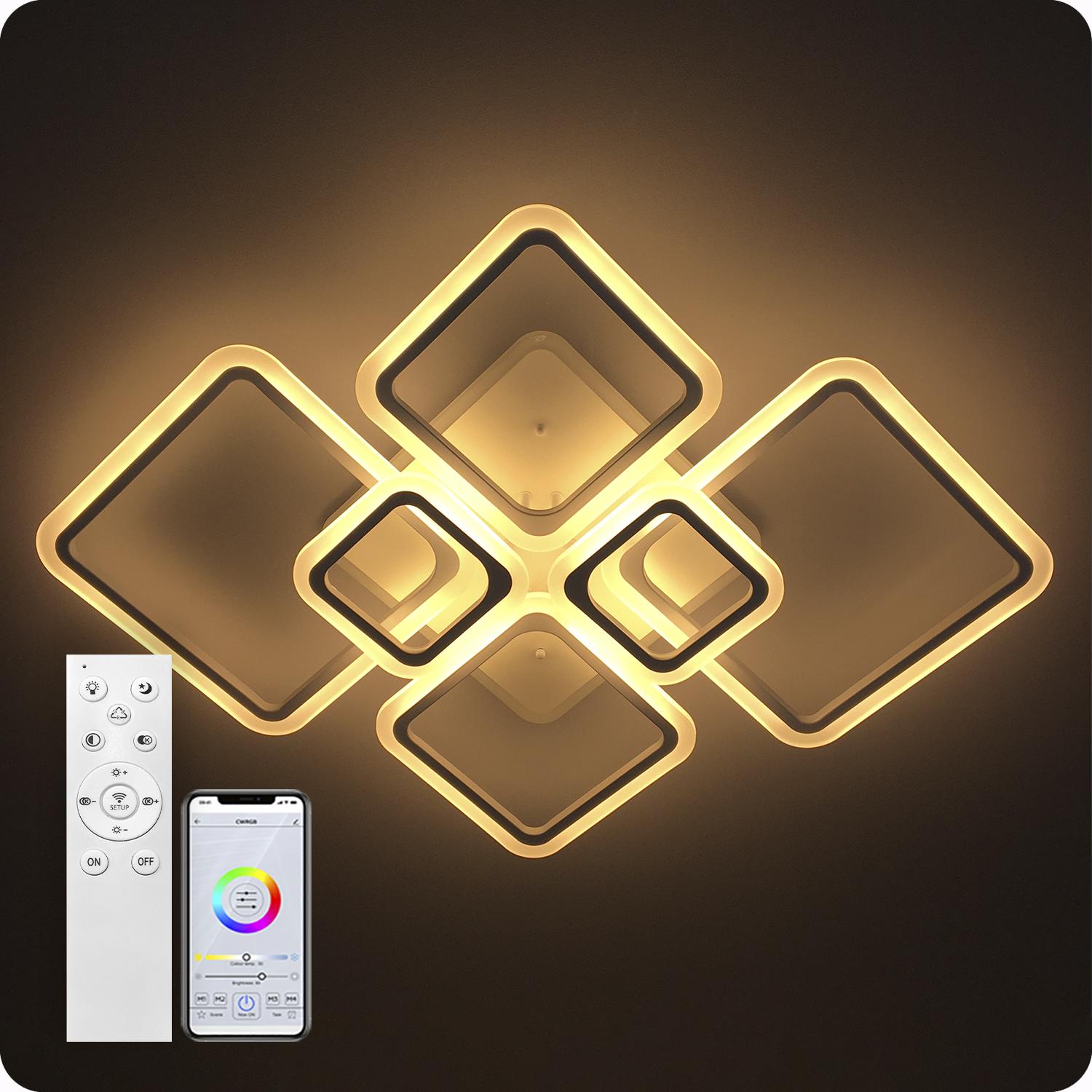 Люстра світлодіодна 517 Light 3color з пультом 150 Вт Білий (01756) - фото 4 Люстра світлодіодна 517 Light 3color з пультом 150 Вт Білий (01756) - фото 4