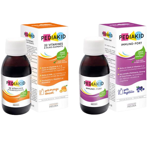 Комплекс для профілактики імунної системи у дітей Pediakid Immuno Fort 125 м лBlueberry/22 Vitamins and minerals Orange Apricot 125 мл (000019970)