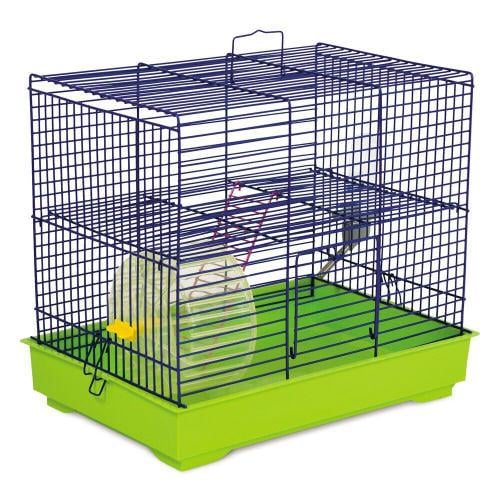 Клетка для грызунов Природа Микки с колесом металл 37x25x30 см Хром/Салатовый (PR241526)