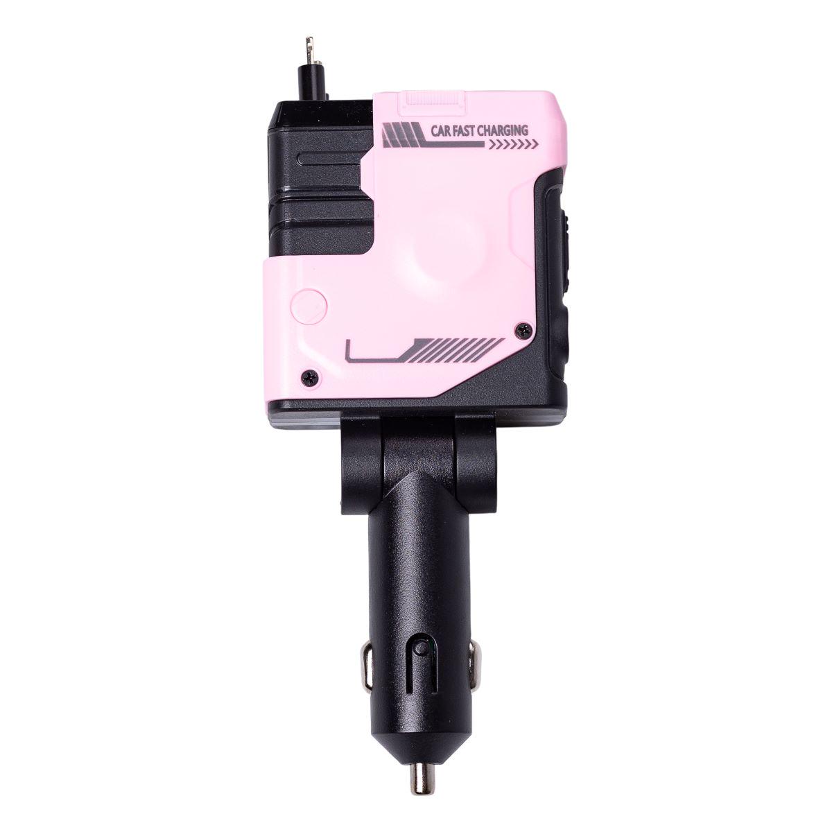 Зарядний пристрій автомобільний Mecha з висувними кабелями та портами USB/Type-C Рожевий (6834) - фото 12 Зарядний пристрій автомобільний Mecha з висувними кабелями та портами USB/Type-C Рожевий (6834) - фото 12