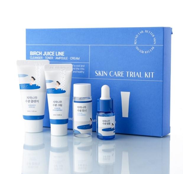 Набор миниверсий средств с березовым соком ROUND LAB Birch Juice Trial Kit 30/20/10/20 мл
