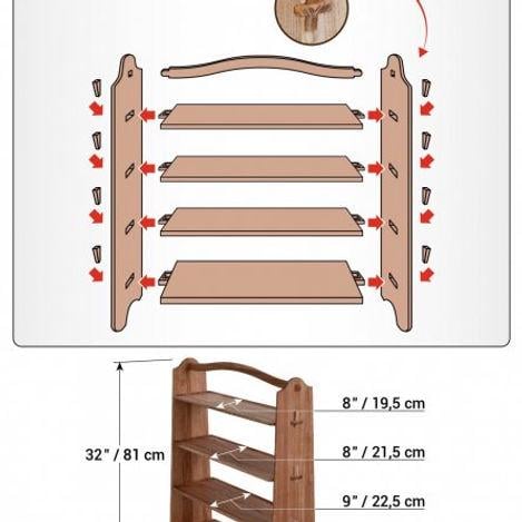 Полка настольная Wood Wedge 81х63х2 см Ясень (100041) - фото 6