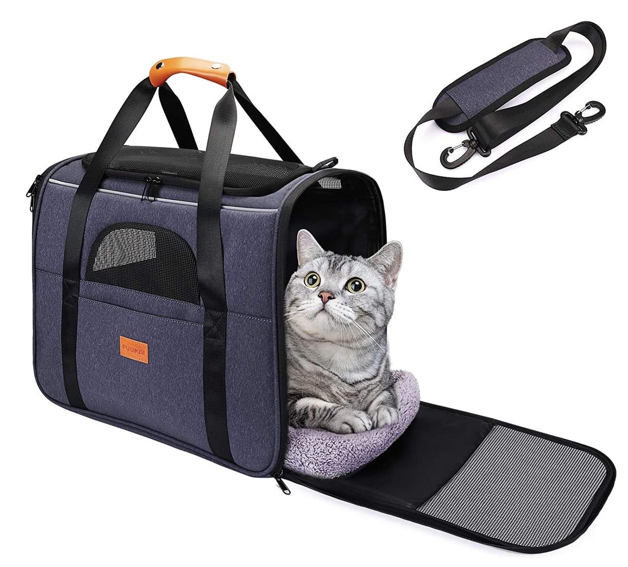 Сумка для переноски домашних питомцев CosmoPet CP-50 с окошком 46х32х36 см Dark Blue (3_04883)