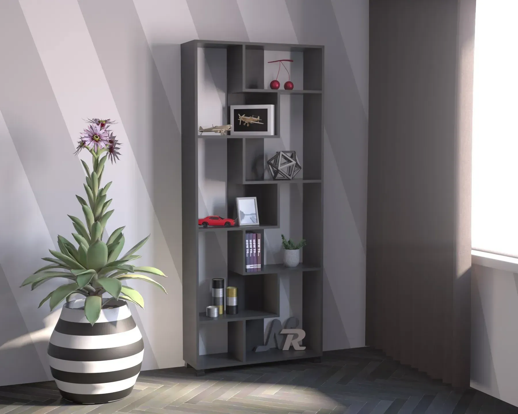 Стелаж Kontinent OS-4 80х25х190 см Антрацит (52810600) - фото 3 Стелаж Kontinent OS-4 80х25х190 см Антрацит (52810600) - фото 3