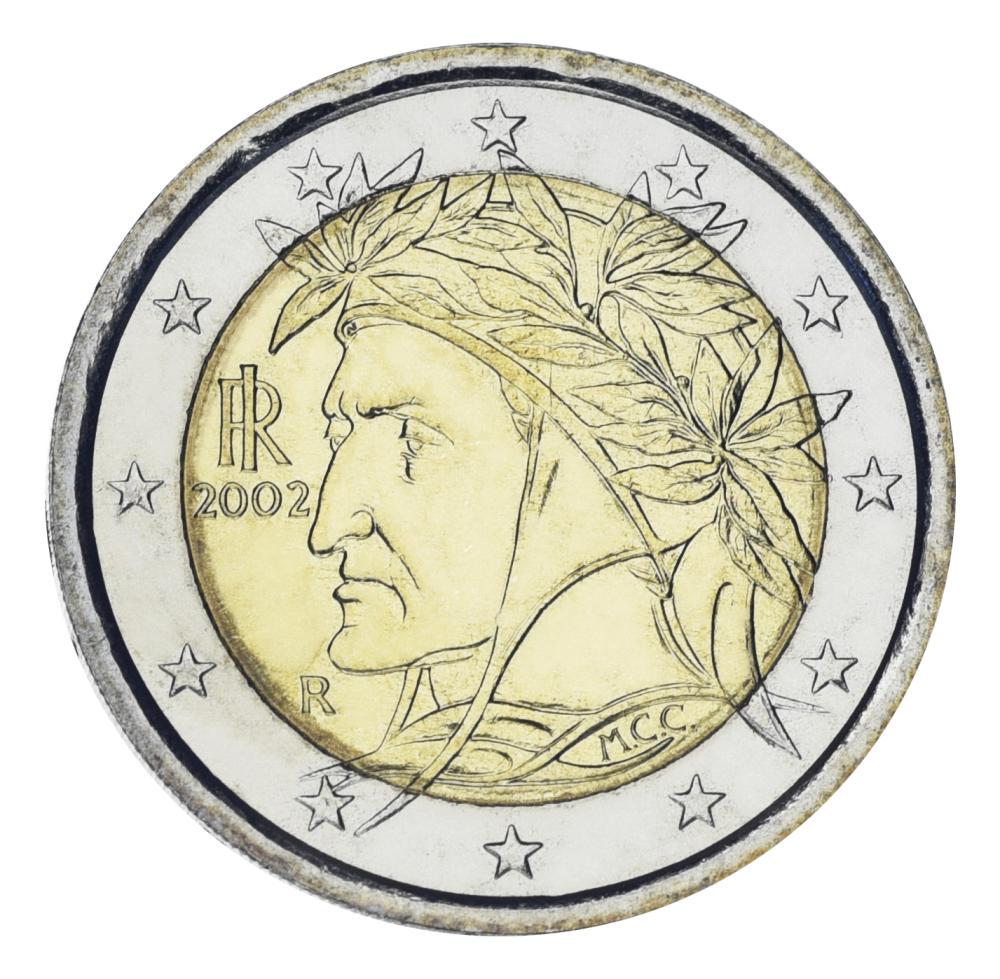 Колекційна монета Італія 2 євро 2002 біметал AU-UNC (М23828)