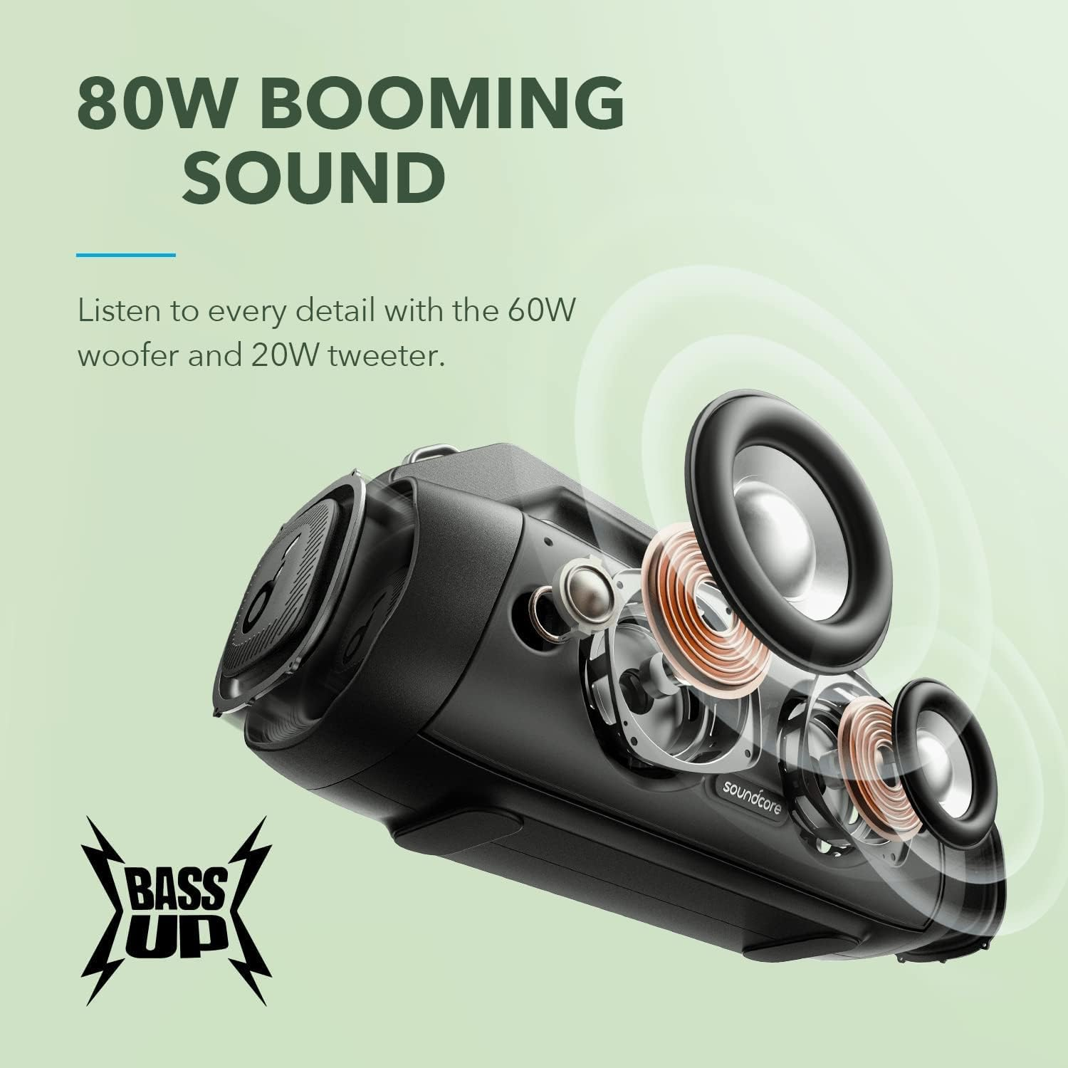 Динамік зовнішній Soundcore Anker Motion Boom Plus IP67 водонепроникний еквалайзер і баси USB-C/Bluetooth 80 Вт (11730820) - фото 3