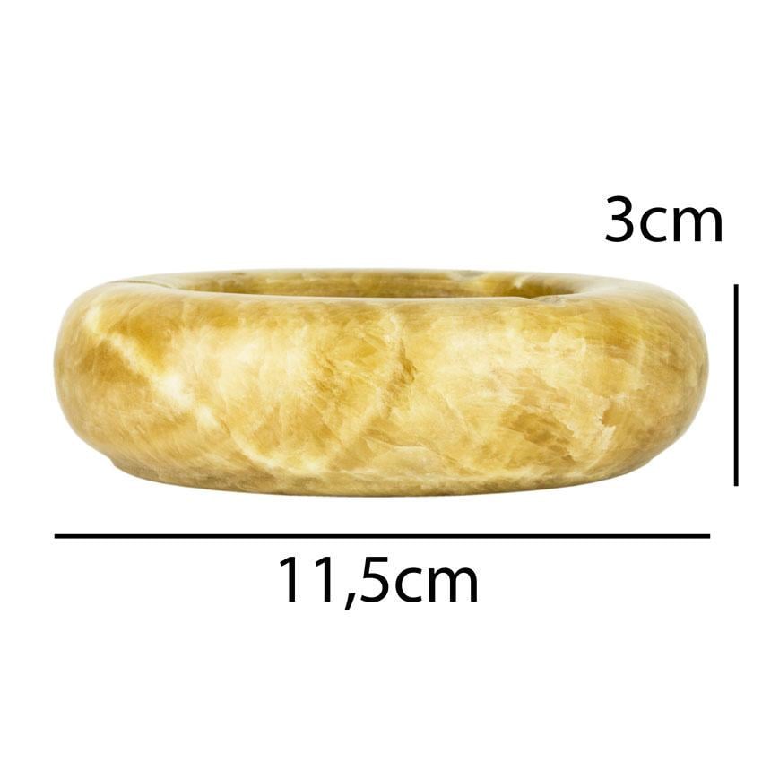 Попільничка настільна натуральний камінь кругла 115x115x30 мм Пісочний темний (27827) - фото 2