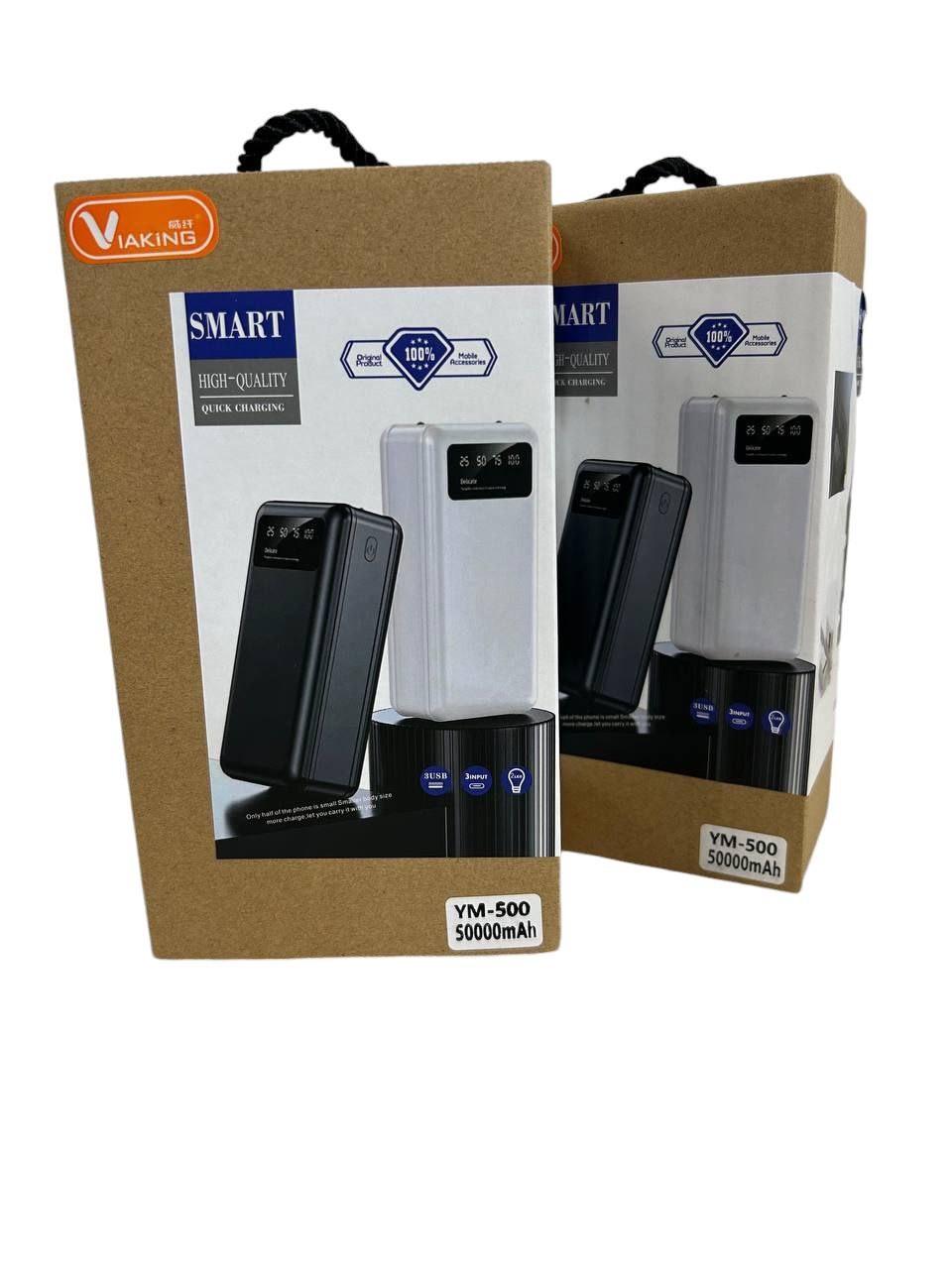 Повербанк Viaking YM-500 3 USB Type-C з ліхтариком 50000 mAh Білий (19071408) - фото 7