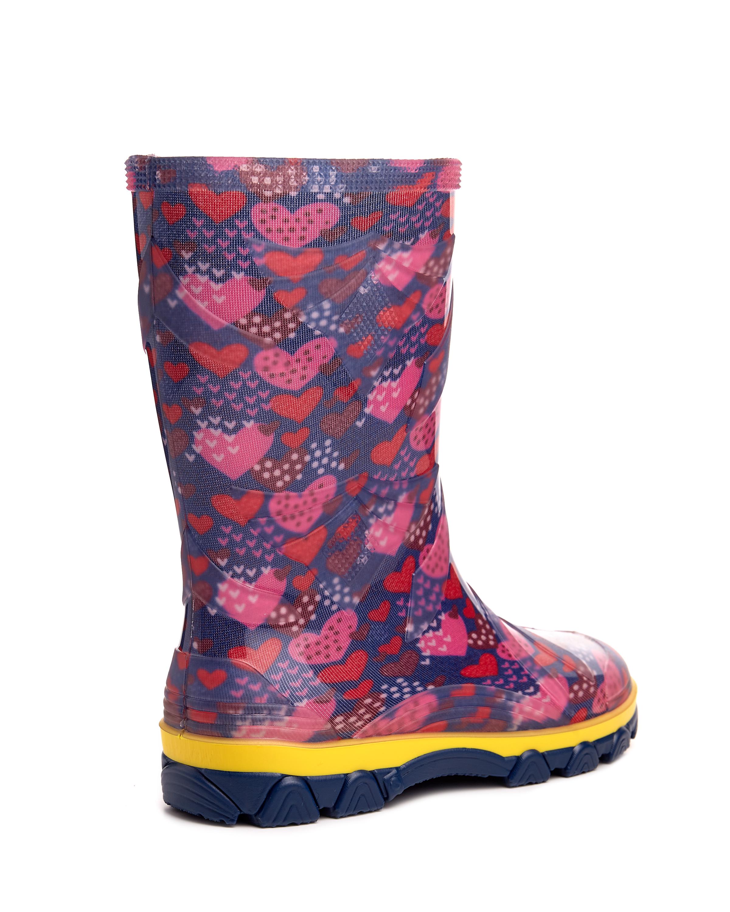 Дитячі гумові чоботи для дівчинки Litma р. 35 Сердечка рожеві на синьому фоні - фото 3 Дитячі гумові чоботи для дівчинки Litma р. 35 Сердечка рожеві на синьому фоні - фото 3