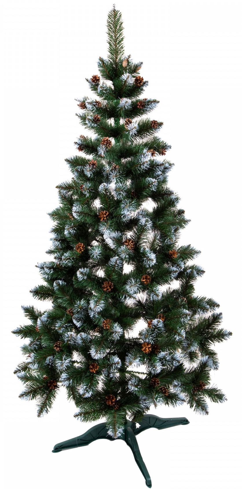 Ялинка штучна Лідія 130 см + шишки Зелений з білими кінчиками