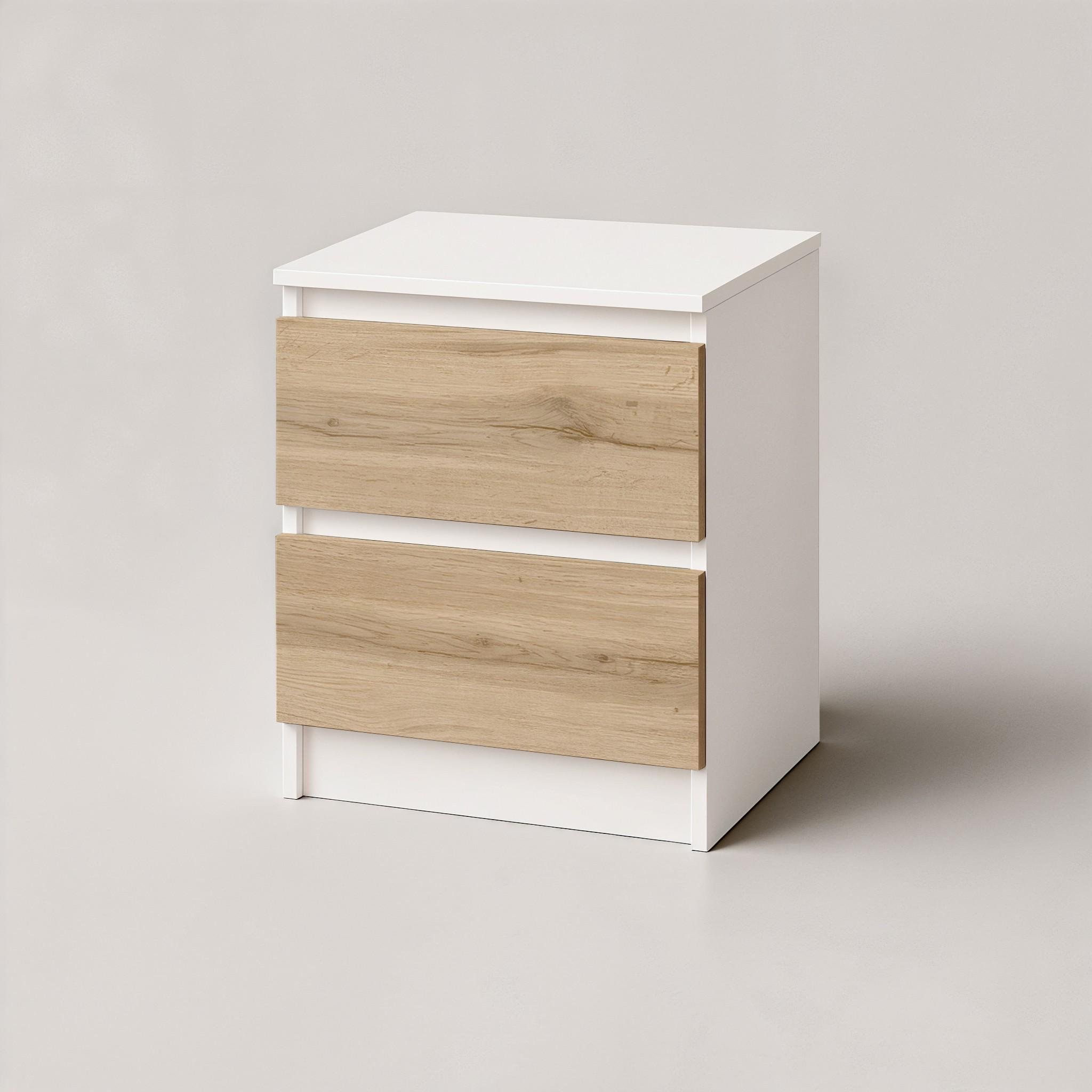 Тумба приліжкова FT-225 400х400х530 мм Білий/Дуб Аппалачі - фото 2