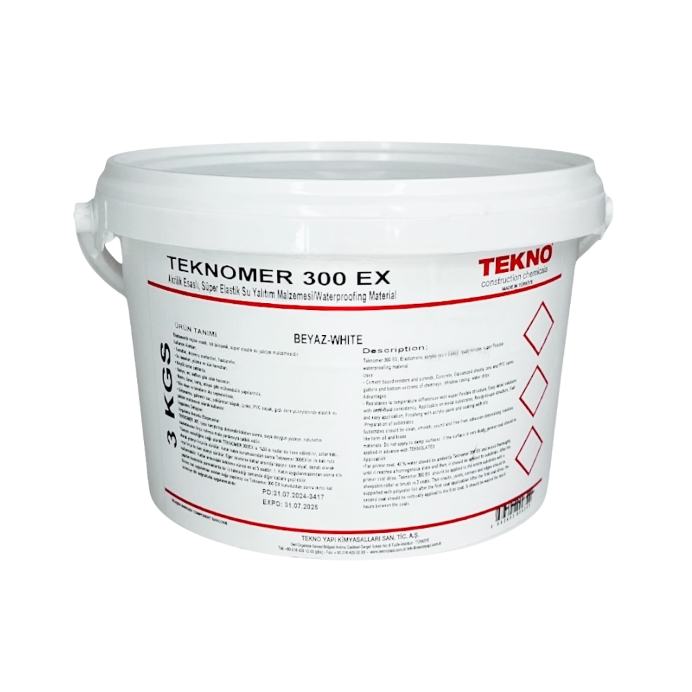 Гидроизоляция акриловая УФ-устойчивая Teknomer 300 EX 3 кг (27479424) Гидроизоляция акриловая УФ-устойчивая Teknomer 300 EX 3 кг (27479424)