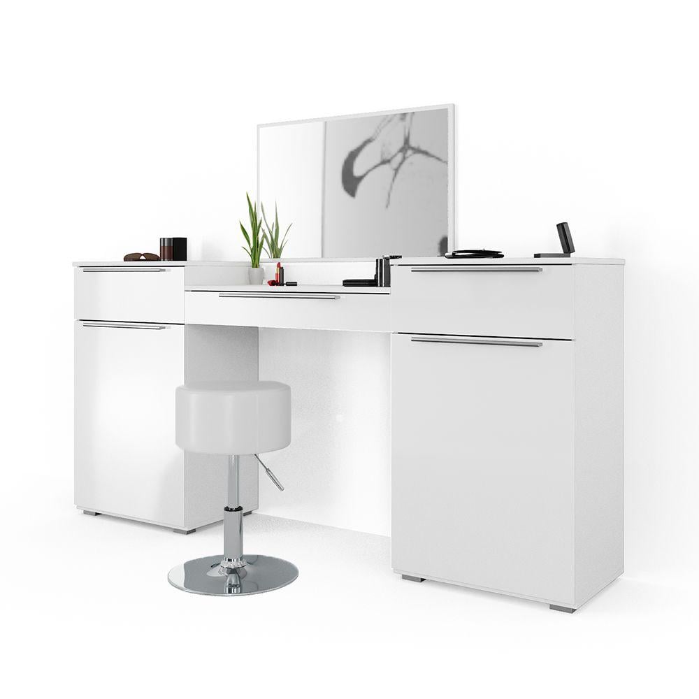 Туалетний столик Vicco Lilli зі стільцем 190x90 Білий глянець Туалетний столик Vicco Lilli зі стільцем 190x90 Білий глянець