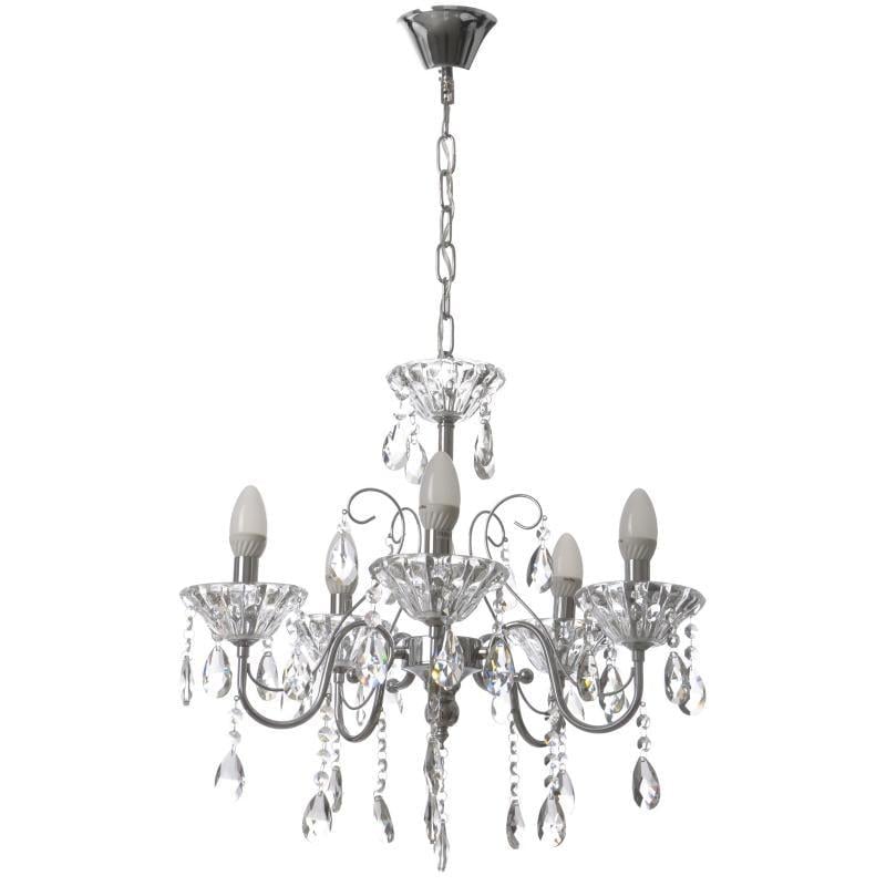 Люстра свеча подвесная прованс хрустальная Brille BCL-655S/5 E14 CH