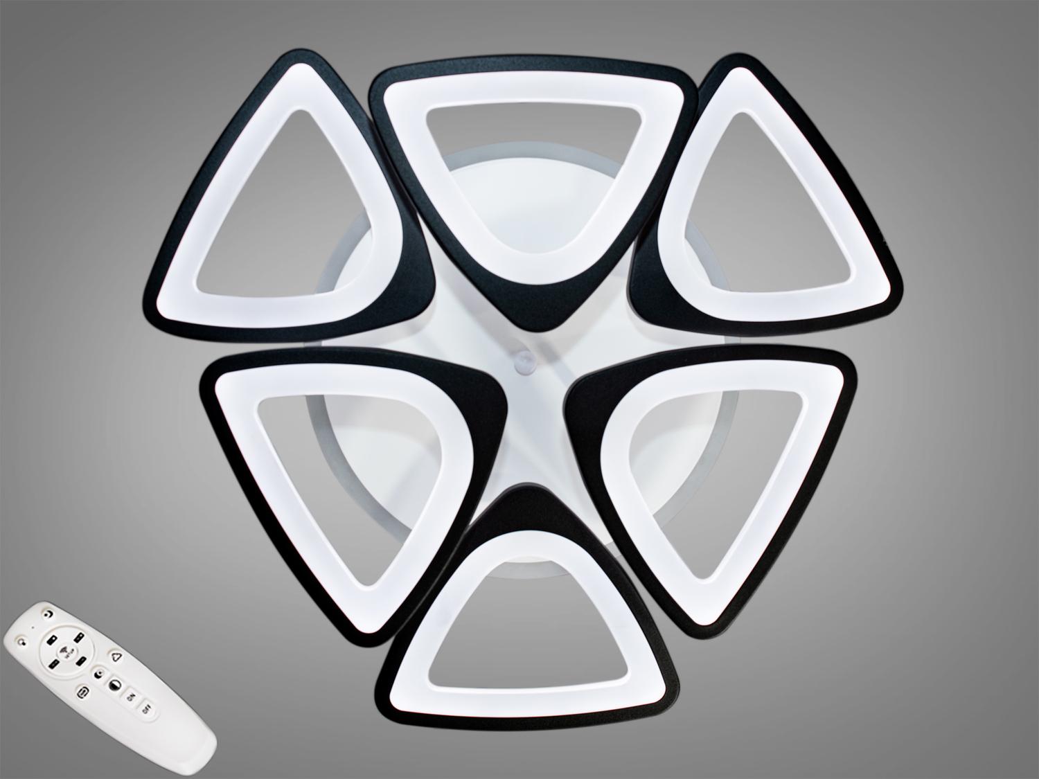 Люстра LED 115 W акриловая с пультом Черный (S8118/3+3BK LED 3color) - фото 2 Люстра LED 115 W акриловая с пультом Черный (S8118/3+3BK LED 3color) - фото 2