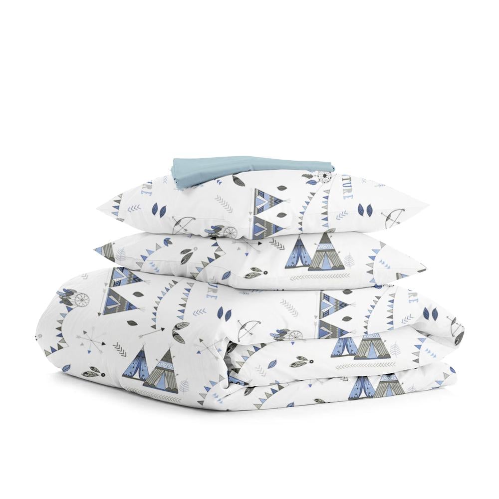 Двуспальный постельный комплект Cosas Wigwam Dream LightBlue 180х220 см на резинке (4822052048122)