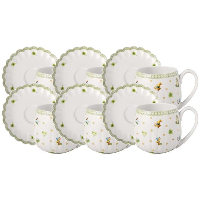 Набор Villeroy & Boch Easter Delight из 6 кружек с ручкой 0,35 л и 6 блюдец