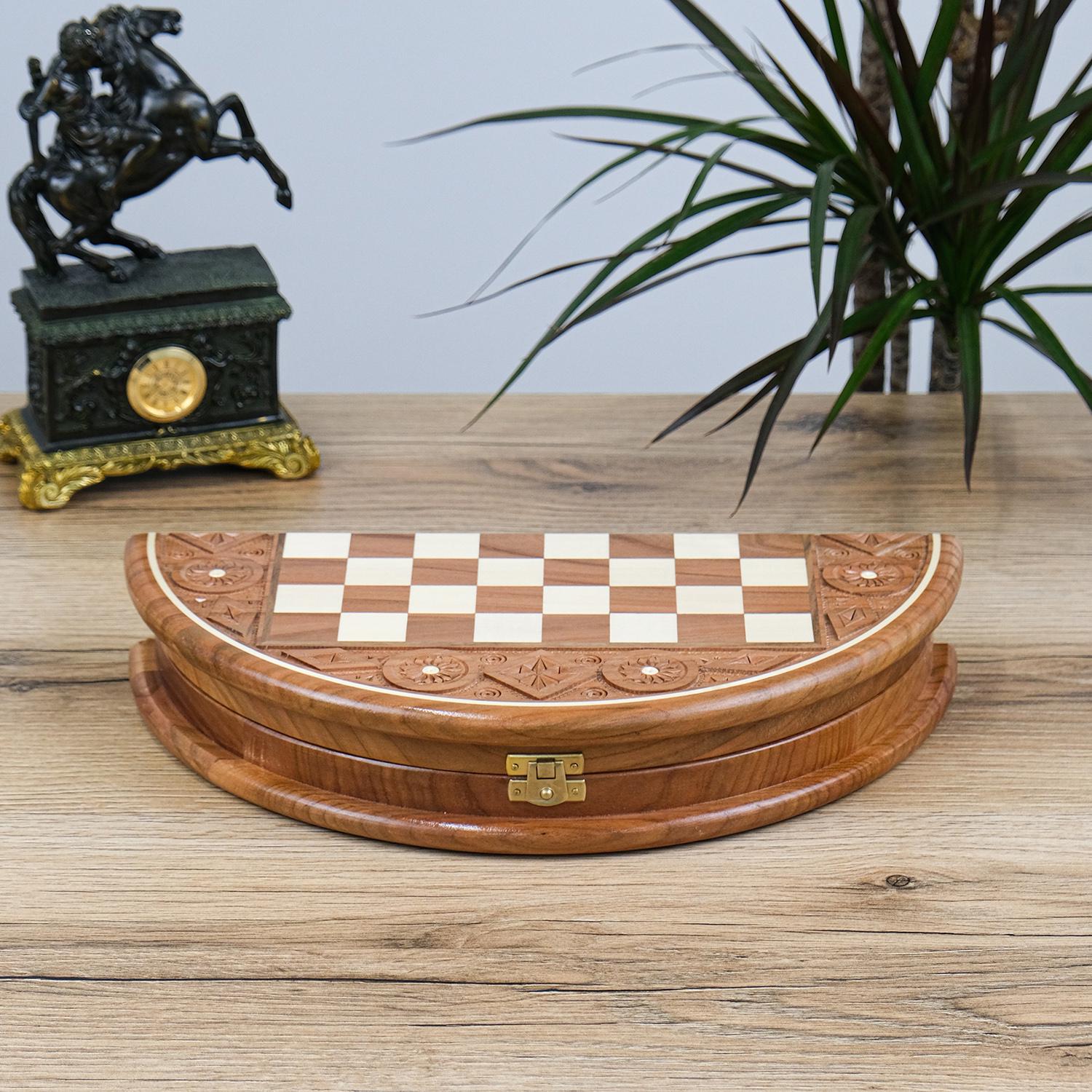 Шахи дерев'яні круглі Елегантні вишня 350х350 мм (СН 100-2) - фото 4 Шахи дерев'яні круглі Елегантні вишня 350х350 мм (СН 100-2) - фото 4