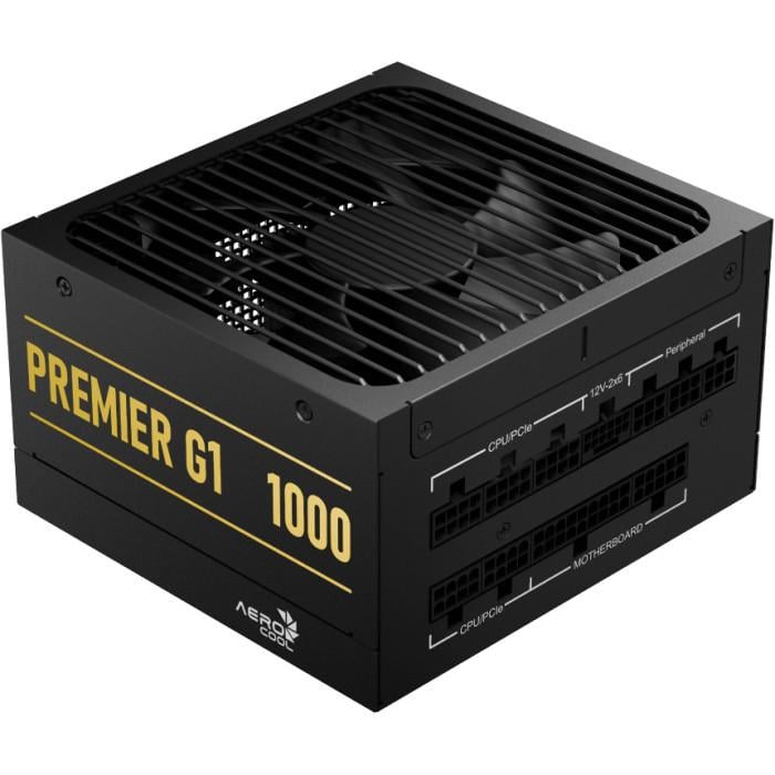 Блок живлення AeroCool Premier G1 1000 1000W ATX 3.1 із вентилятором 135 мм Black (ACPG-PRK0FEC.71)