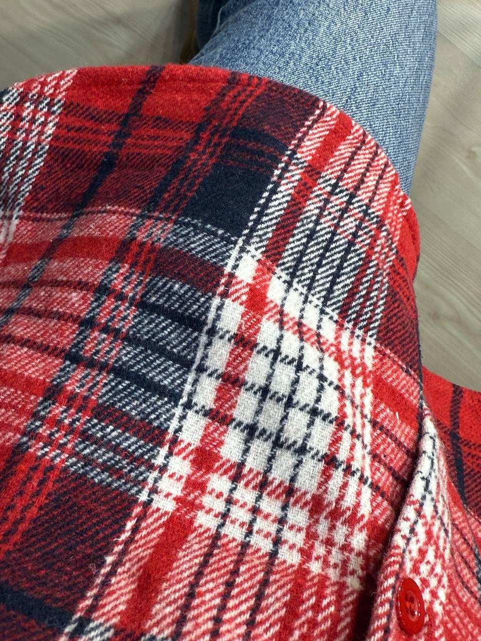 Рубашка женская YZY 223 клетчатая оверсайз теплая байка OS Красный (5398) - фото 9 Рубашка женская YZY 223 клетчатая оверсайз теплая байка OS Красный (5398) - фото 9