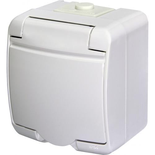 Розетка Schuko 1-я с ж/к RHE-1s крышка IP54 ETI Белый/Белый (00000061837) - фото 1 Розетка Schuko 1-я с ж/к RHE-1s крышка IP54 ETI Белый/Белый (00000061837) - фото 1