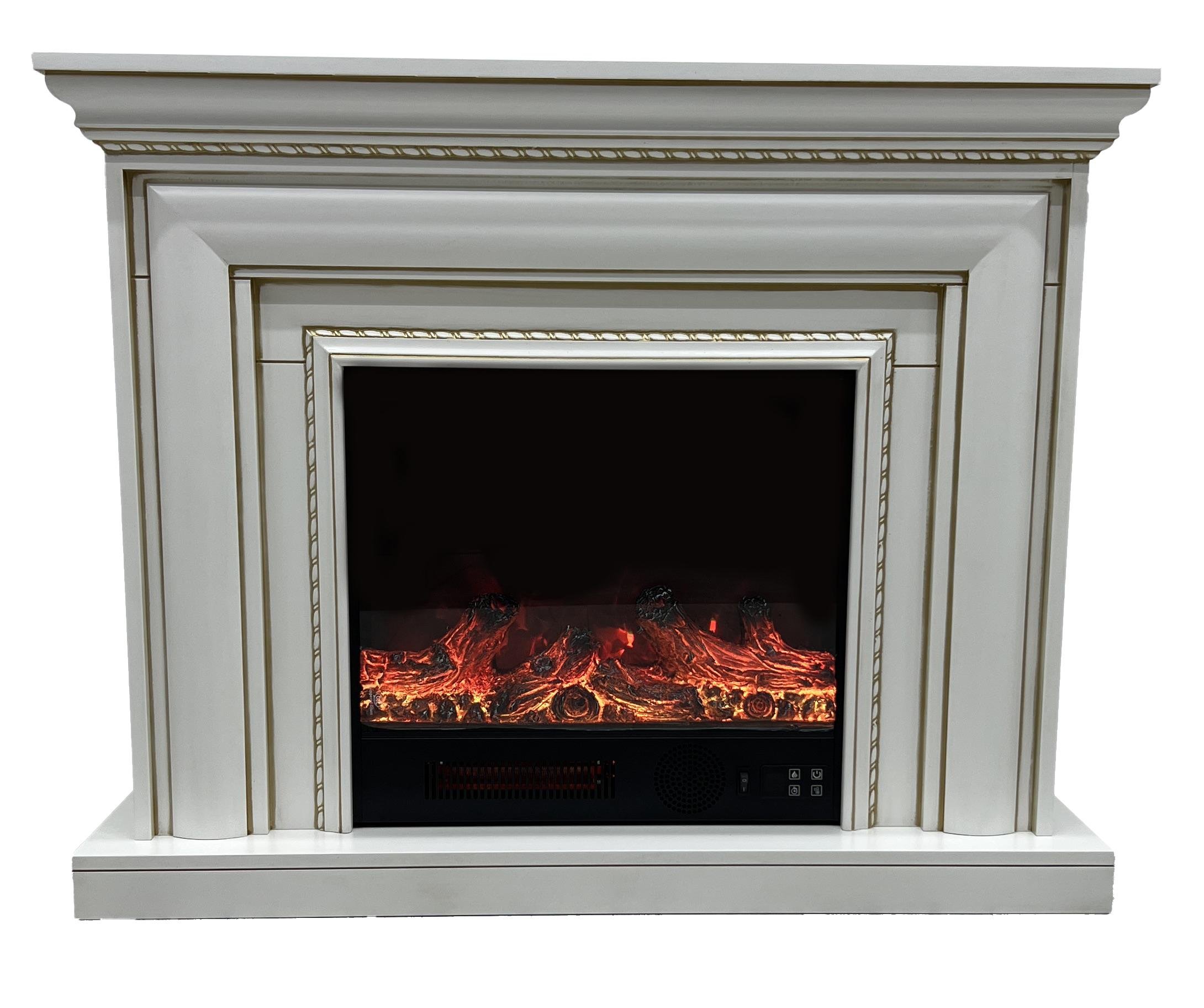 Камін електричний Elizabet Gold Bluetooth звук потріскування дров 1500 Вт (10080126) - фото 3