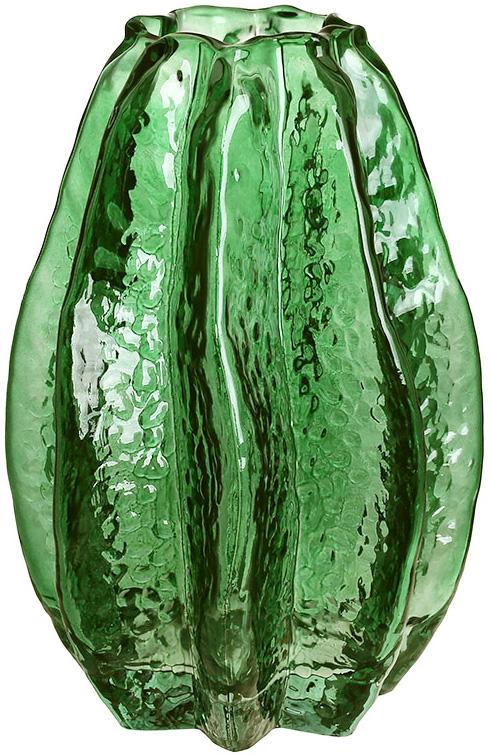 Ваза для цветов из стекла карамбола 14х20,5 см Зеленый