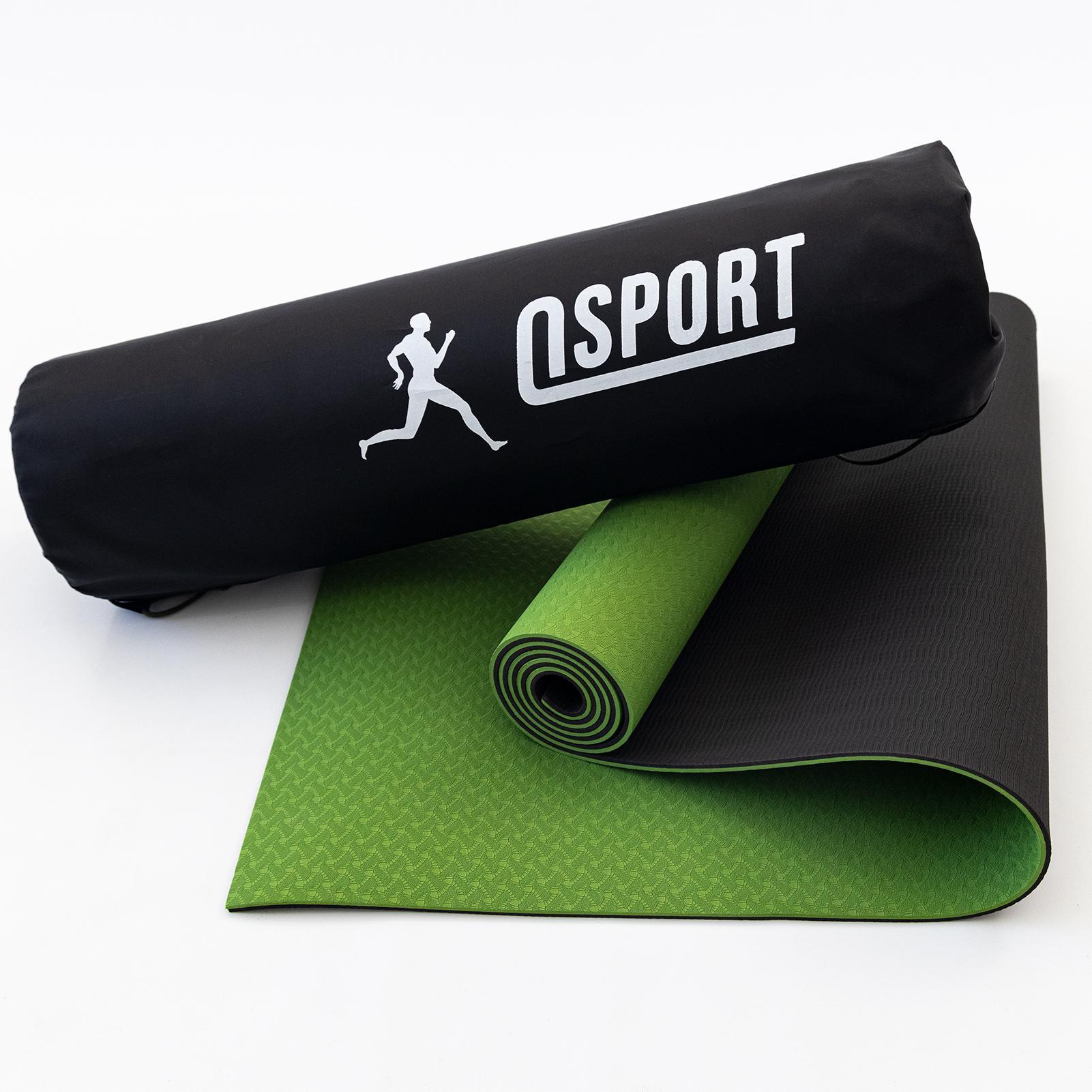 Коврик для фитнеса OSPORT Yoga ECO Pro c чехлом Оливково-черный (n-0007)