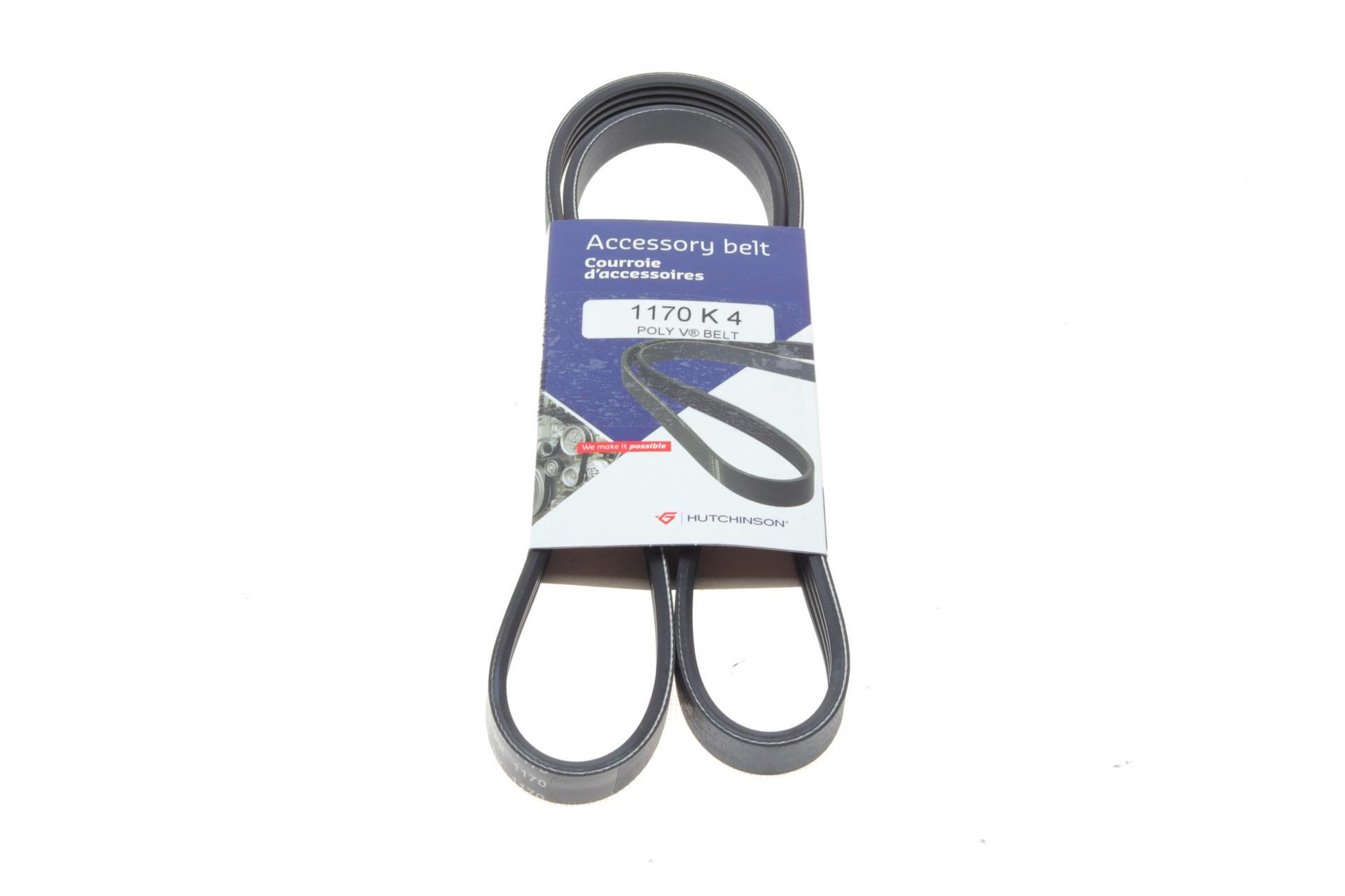 Ремень генератора HUTCHINSON Toyota Yaris 1.5/1.3 00- 4PK1170 (1170_K_4)