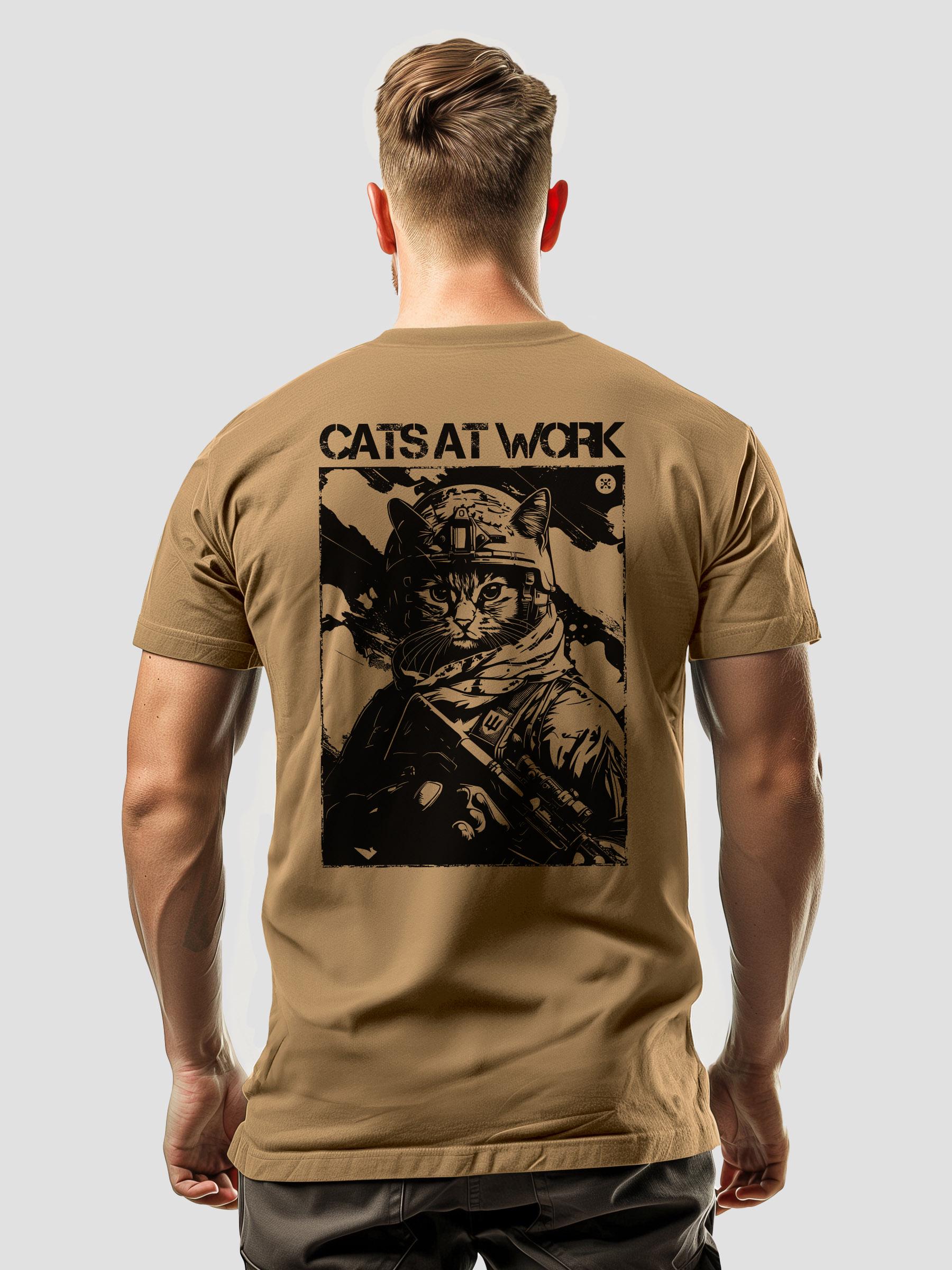 Футболка мужская "Cats at Work" M Капучино (CAW-TM-CAP-M)