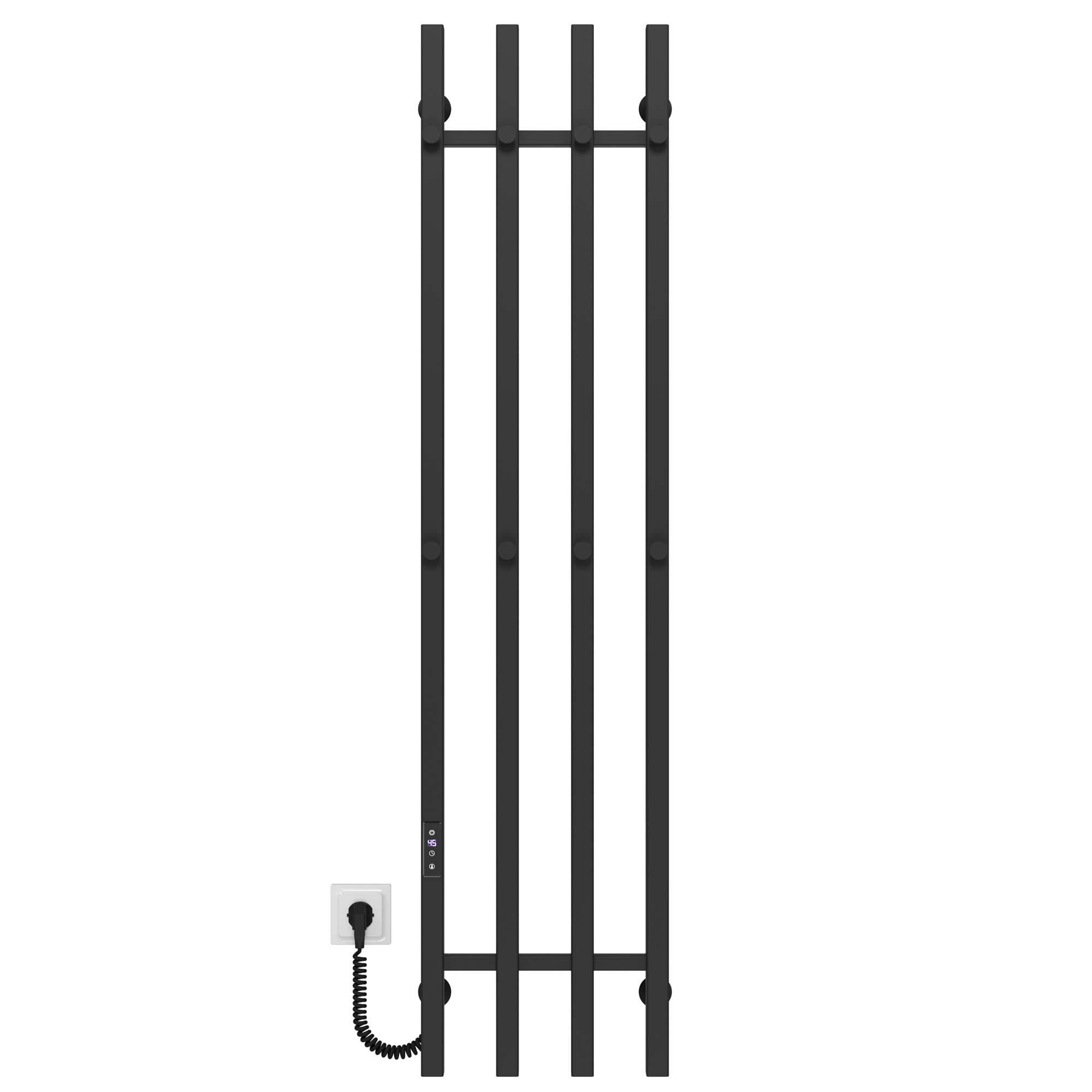 Полотенцесушитель электрический Deffi Split П4 JD04 нержавеющая сталь 300х1400 мм Черный (A.SP.140.30.4.EBL2)