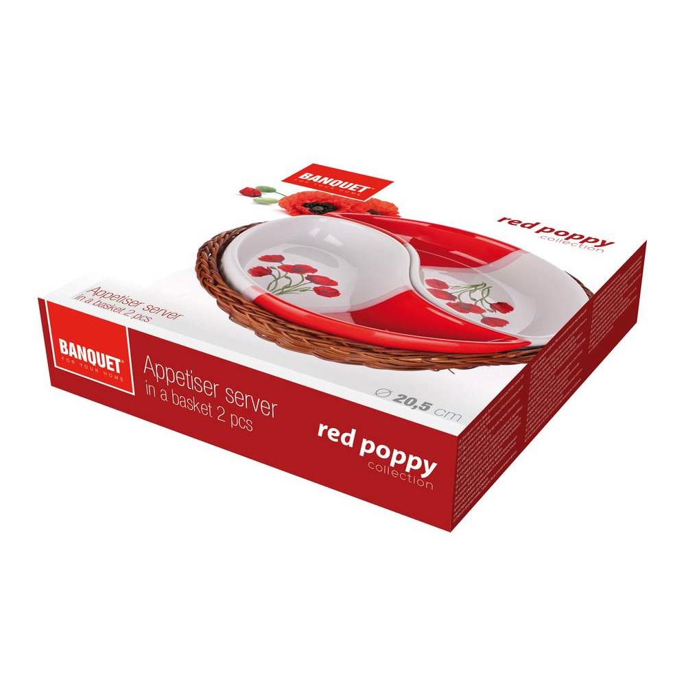 Набор сервировочный Banquet Poppy в корзине 20,5 см 2 шт. Red (28293) - фото 2