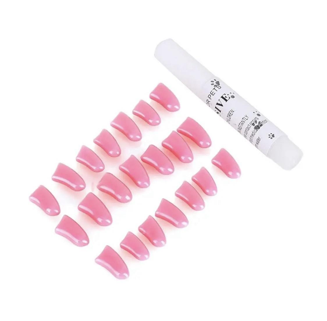 Антицарапки на кігті для кішок з клеєм М 20 шт. Pink (976867)