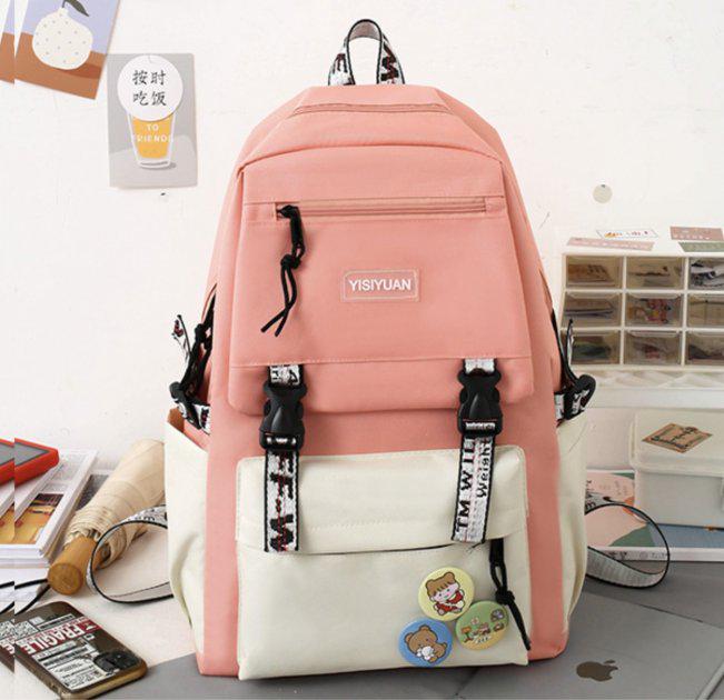 Рюкзак 5 в 1 школьный для девочки пудра (набор: рюкзак, шоппер, пенал, сумочка, кошелек) (DR015649) - фото 2 Рюкзак 5 в 1 школьный для девочки пудра (набор: рюкзак, шоппер, пенал, сумочка, кошелек) (DR015649) - фото 2