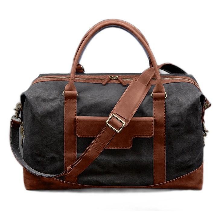 Дорожня сумка з канвасу та натуральної шкіри Crazy Horse Світло-коричневий (A-028160) - фото 6