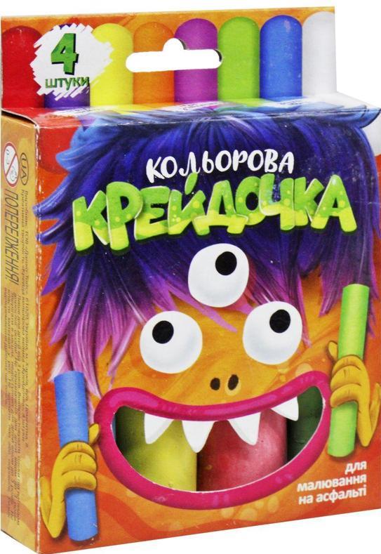 Крейда асфальтна Danko Toys Крейдочка 4 кольори (12493)