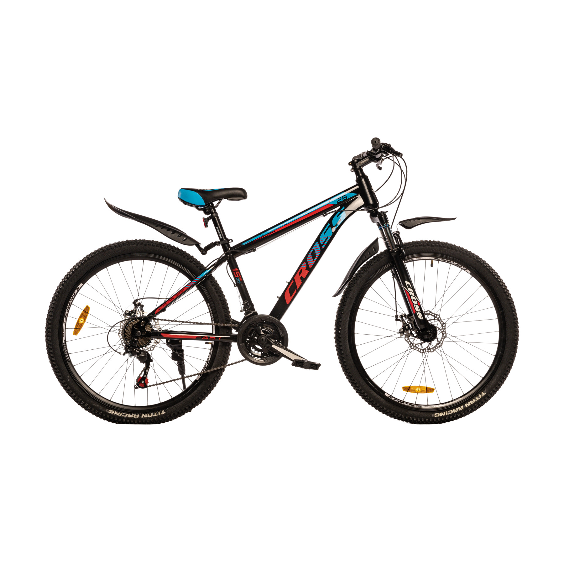 Велосипед Cross Fast от 145 см 26" 15" Black/Blue/Red (9c0f75e2)