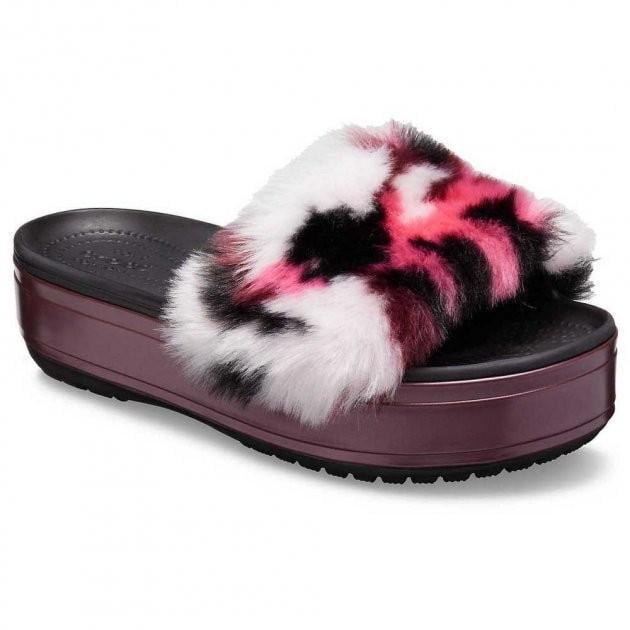 Шльопанці жіночі утеплені Crocs Crocband Slide Platform So Luxe Clog р. 36-37 Чорний (9859) - фото 2