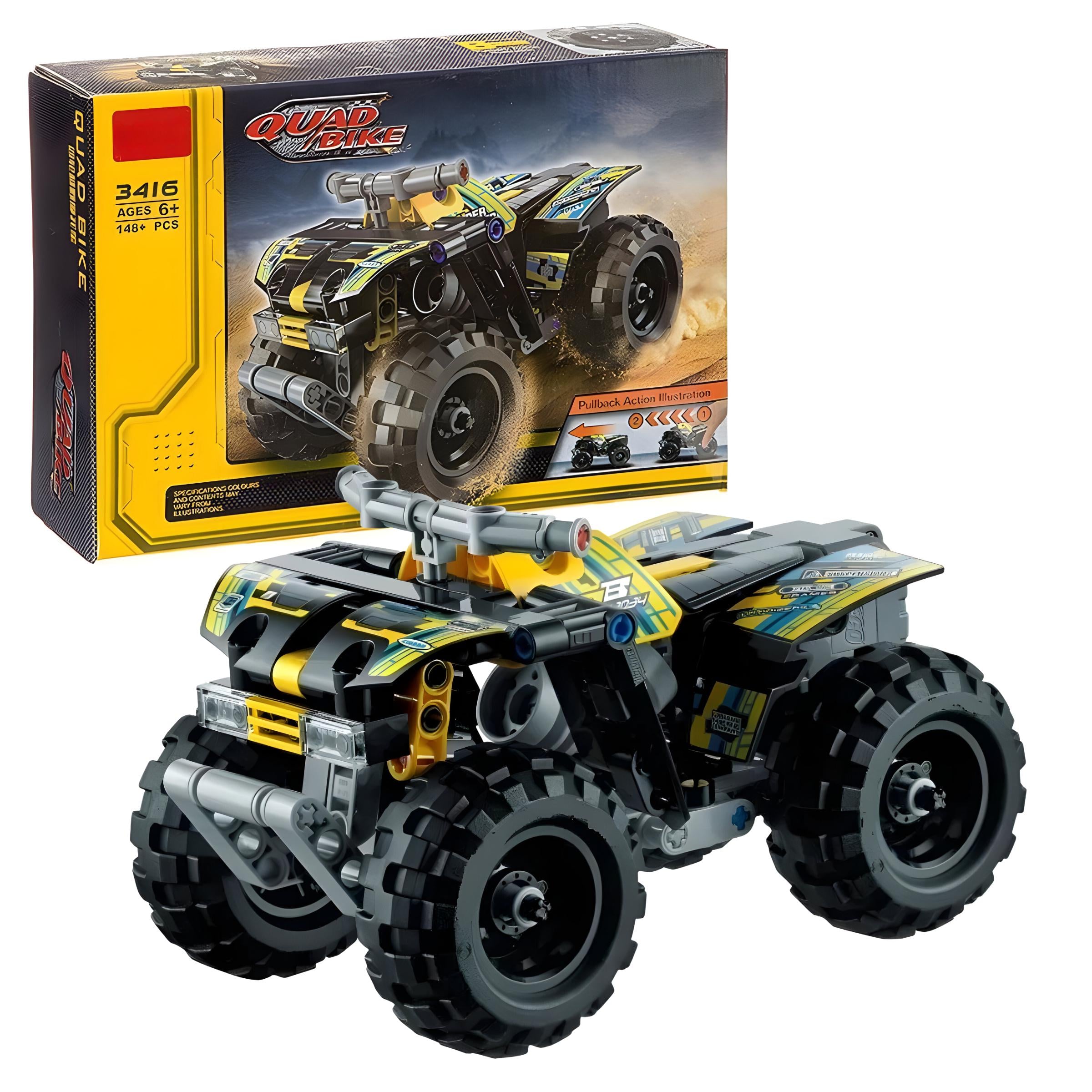 Конструктор детский Квадроцикл с инерционным механизмом 148 дет. Зеленый (JS3416)