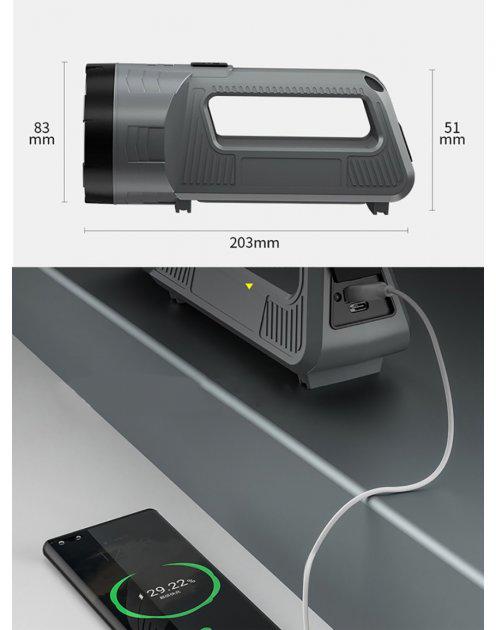 Фонарь аккумуляторный WATTON WT-603 с повербанком - фото 4