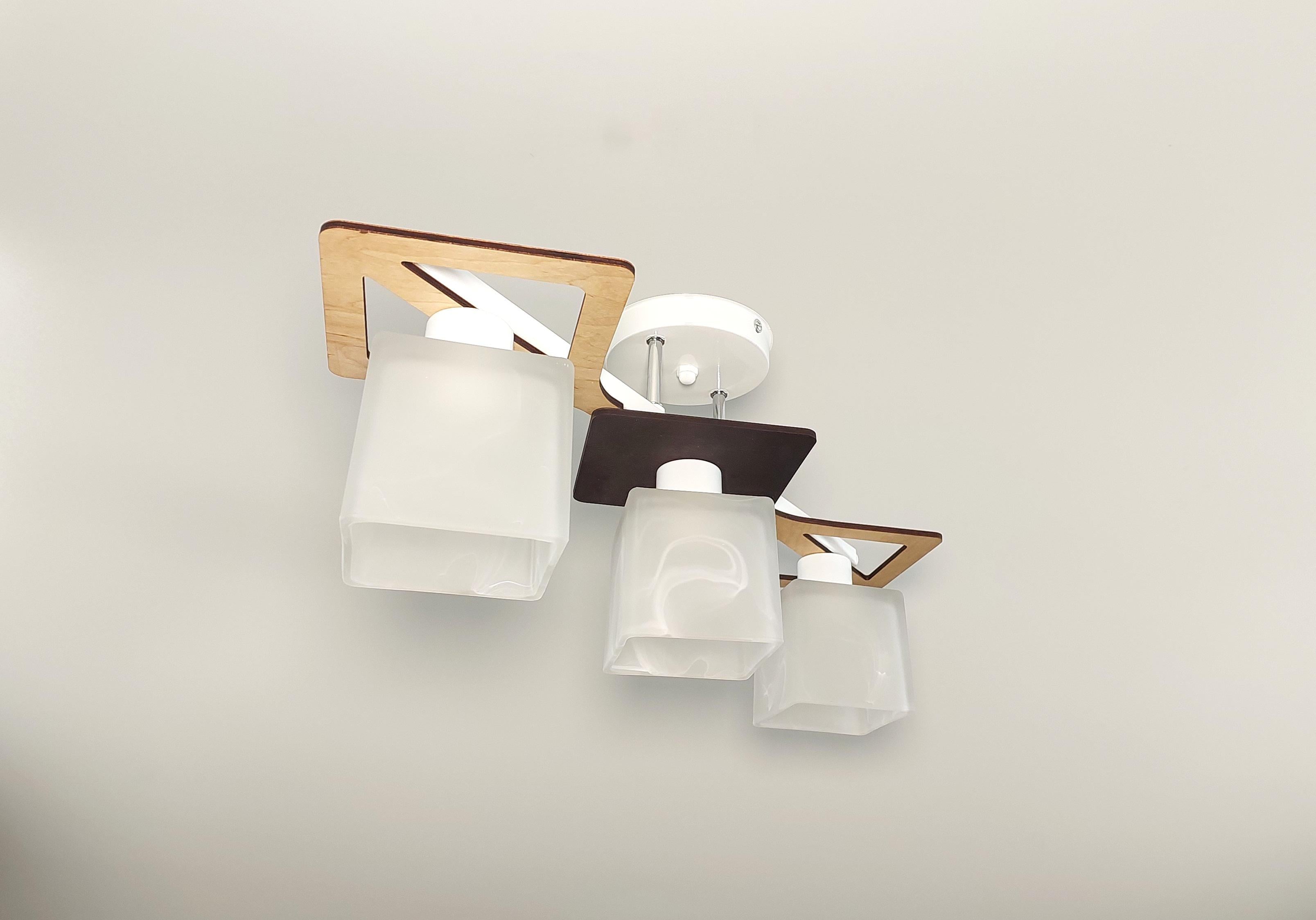 Люстра Гранд/3 деревянная на 3 плафона Белый (21300863)