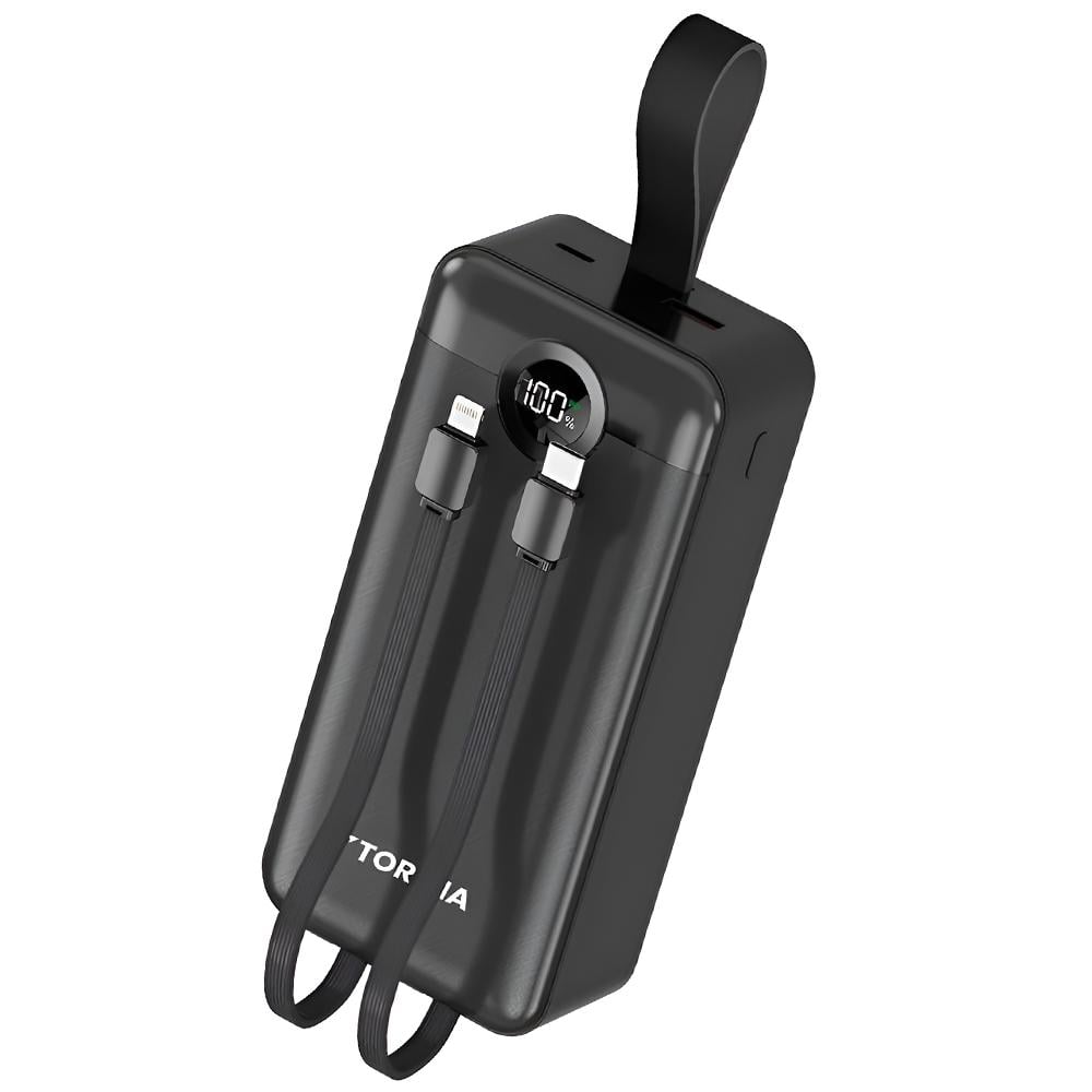 Повербанк Torima TRM-1035 с кабелями Type-C/lightning 30000 mAh 22,5W Черный (1ba19914)