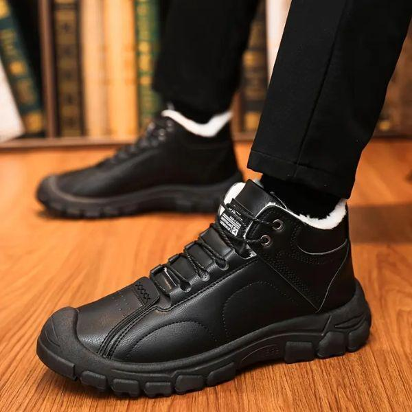 Ботинки зимние M00196-5 с прорезиненным носком и мягким мехом р. 43 Черный - фото 3 Ботинки зимние M00196-5 с прорезиненным носком и мягким мехом р. 43 Черный - фото 3