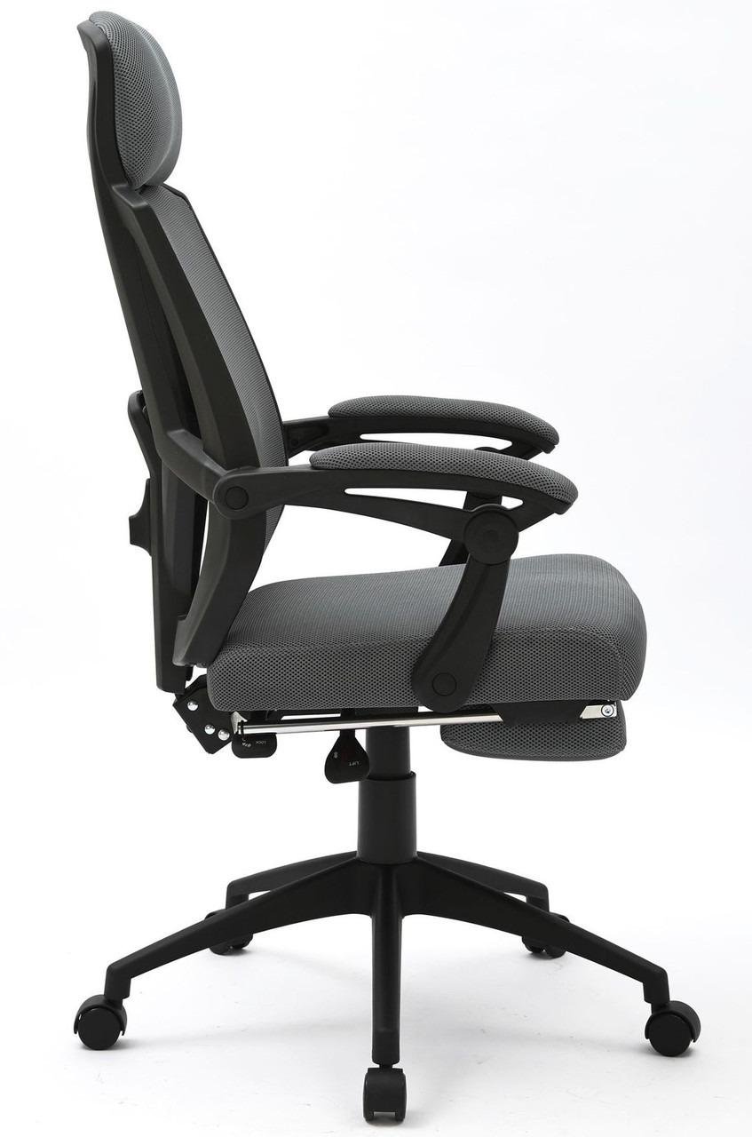 Крісло Art з підставкою під ноги та регульованими підлокітниками Темно-сірий