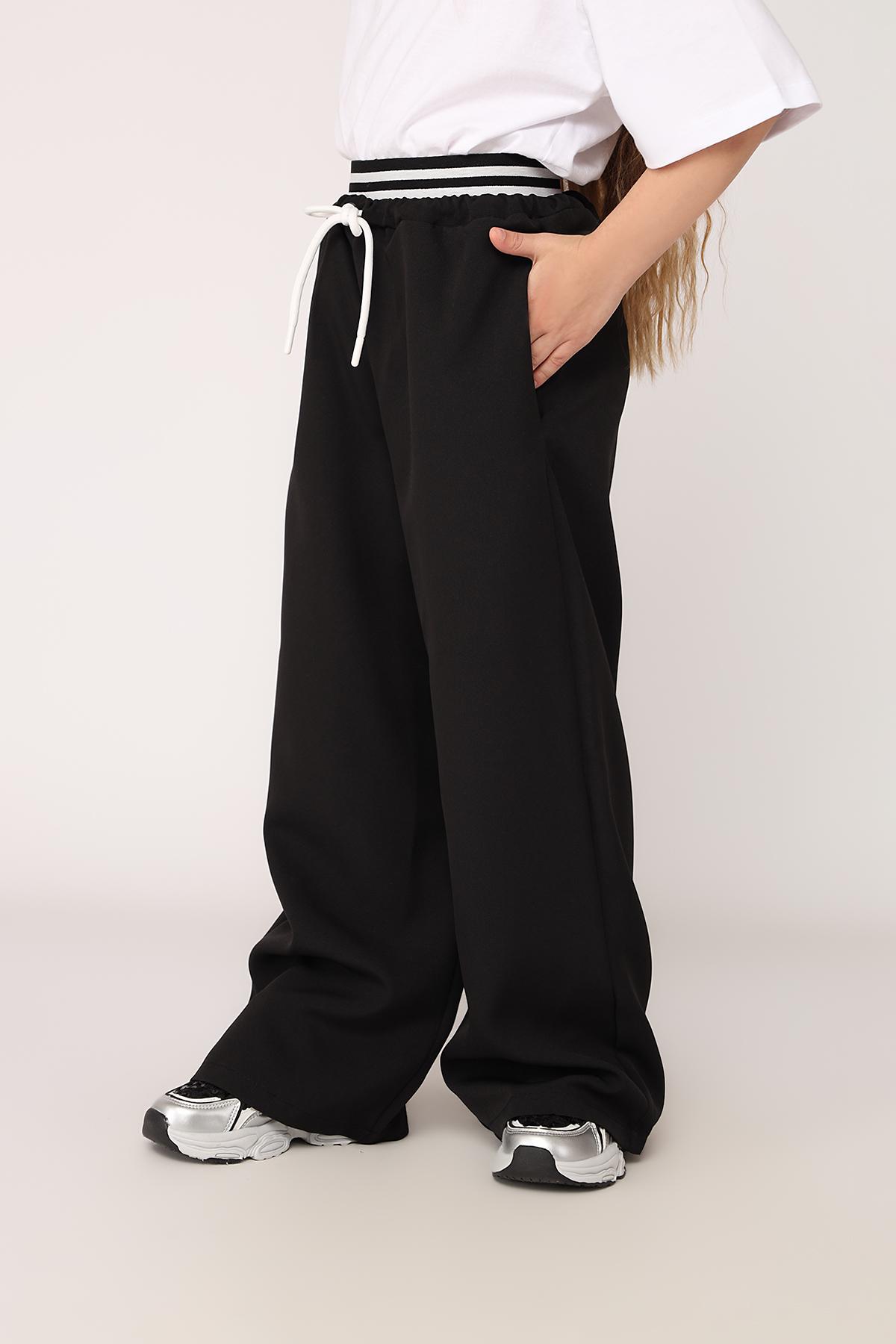 Брюки для девочки ЦБ-00276972 140 см Черный (SKT001066671)