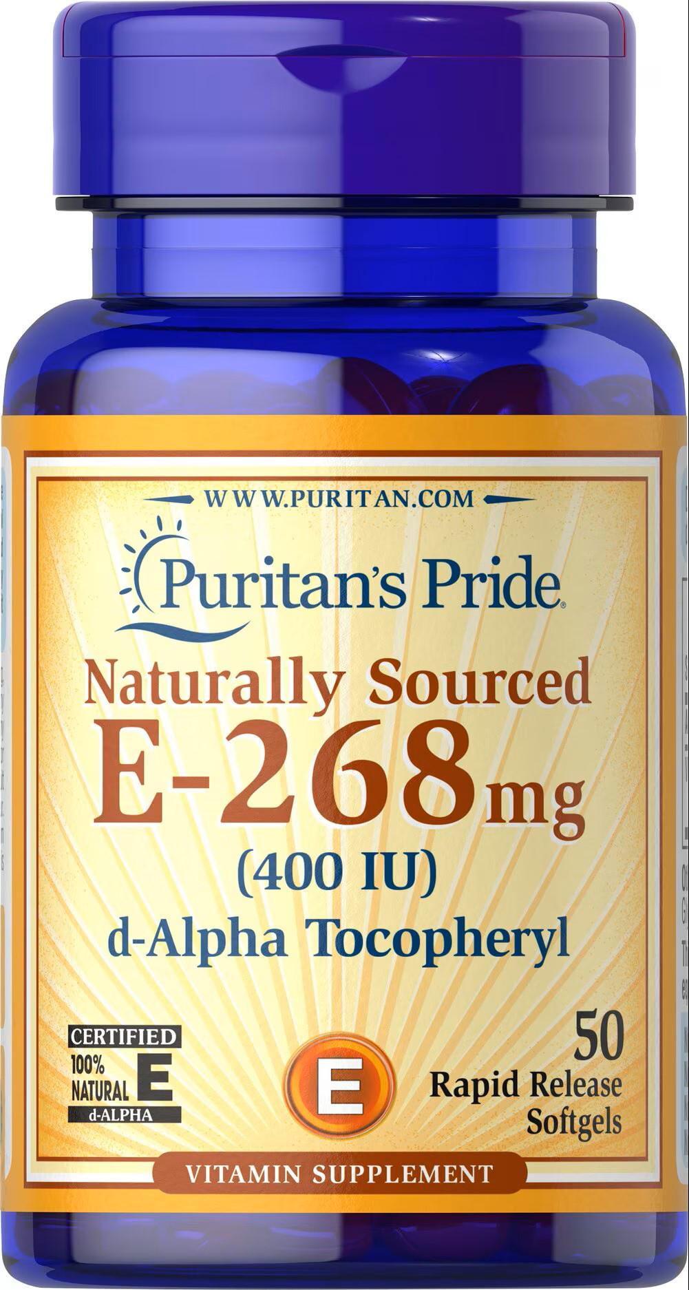 Витамин Е Puritan's Pride Vitamin E-400 IU 50 порций
