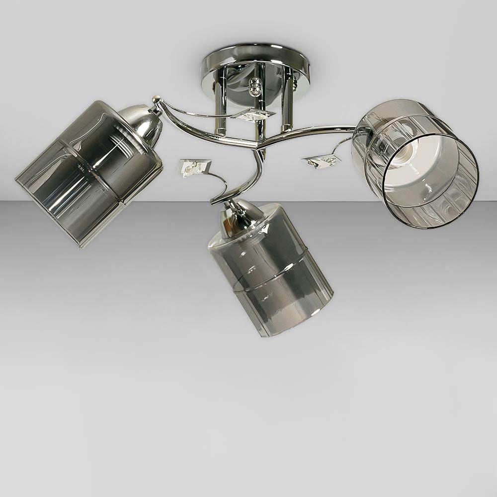 Люстра потолочная Light House SC-18693/3 CR 450х180х250 мм Хром/Серый